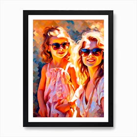 Two Girls In Sunglasses Art Print