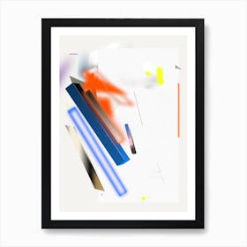 Geometric Mobile Orange Deep Bleu Yellow And Stroke Art Print