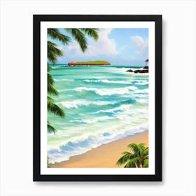 Pigeon Point Beach, Tobago Contemporary Illustration   Art Print