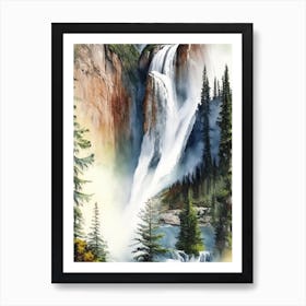Takakkaw Falls, Canada Water Colour  (2) Art Print