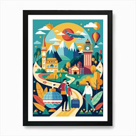 Travel Illustration art print Art Print