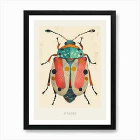 Colourful Insect Illustration June Bug 7 Poster Art Print