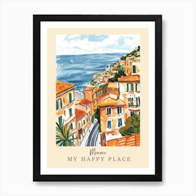 My Happy Place Monaco 1 Travel Poster Art Print