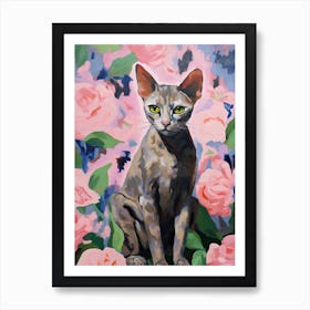 A Sphynx Cat Painting, Impressionist Painting 4 Art Print