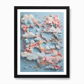 Clouds And Hearts 1 Art Print