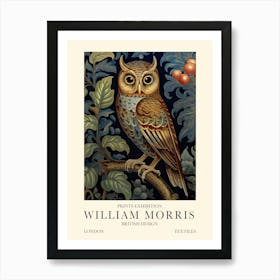 William Morris London Exhibition Poster Owl Print Art Print