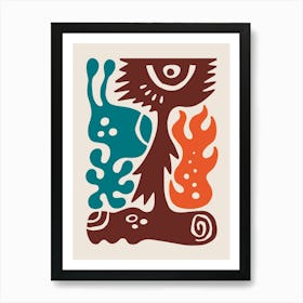 Fireside Chat With A Bigfoot 3 Art Print