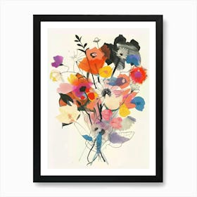 Daisy 1 Collage Flower Bouquet Art Print