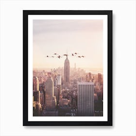 Flamingos in New York Art Print