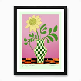 Spring Collection Wild Flowers Green Tones In Vase 4 Art Print