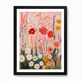 Colorful Abstract Wildflowers Art Print