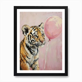 Cute Tiger 3 With Balloon Art Print