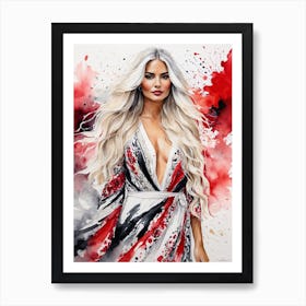 Woman In A Dress Art Print