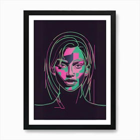 Neon Face Art Print