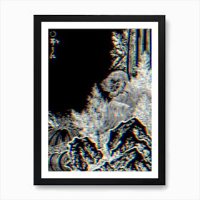 Toriyama Sekien Vintage Japanese Woodblock Negative Glitch Art Yokai Ukiyo-e Ouni Art Print