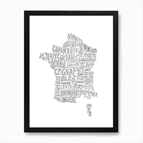 French Food Map  Art Print