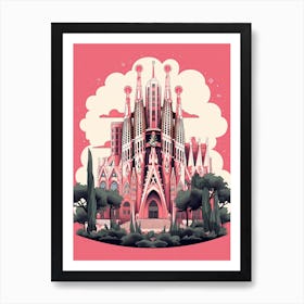 La Sagrada Família   Barcelona, Spain   Cute Botanical Illustration Travel 7 Art Print