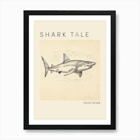 Tiger Shark Vintage Illustration 3 Poster Art Print