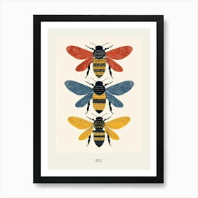 Colourful Insect Illustration Bee 5 Poster Art Print