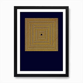 Parallel Gold Square Art Print