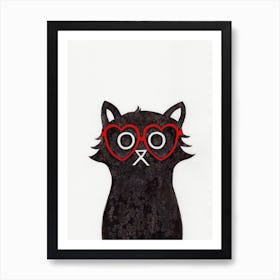 Heart Specs Cat Poster