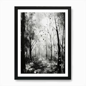 Nature Abstract Black And White 3 Art Print