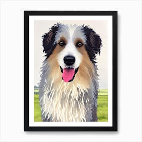 Polish Lowland Sheepdog 2 Watercolour Dog Art Print