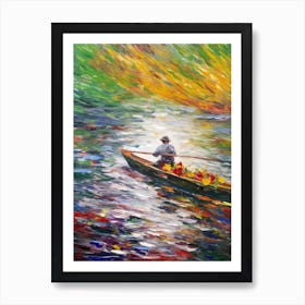 Rowing In The Style Of Monet 3 Art Print