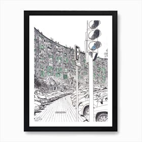 Cars And Balconies Art Print