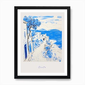 Crete Greece 3 Mediterranean Blue Drawing Poster Art Print