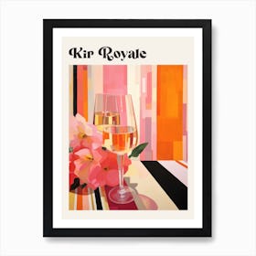 Kir Royale Retro Cocktail Poster Art Print