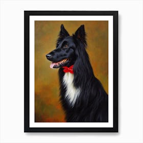 Belgian Sheepdog Renaissance Portrait Oil Painting Art Print