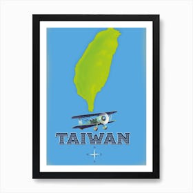 Taiwan Map Art Print