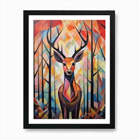 Deer Abstract Pop Art 1 Art Print