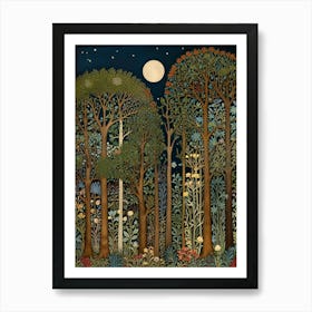 William Morris Night In The Woods 3 Art Print