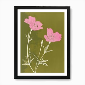 Pink & Green Statice 1 Art Print