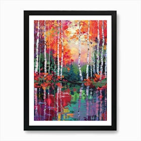 Birch Trees In Autumn 5 Art Print