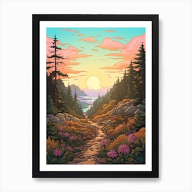 West Coast Trail Canada 4 Hike Illustration Art Print