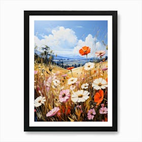 Wildflower Bliss - Hand-painted Nature Landscape Art, Summer Meadow Painting, Floral Wall Decor Art Print