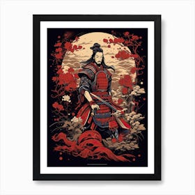 Samurai Edo Kiriko Illustration 9 Art Print