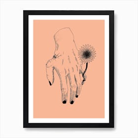 Flower On A Decaying Hand Art Print