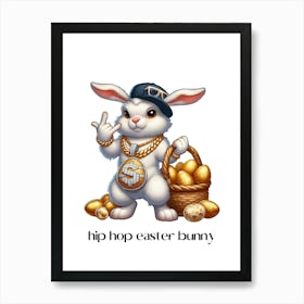 Easter bunny hip hop.kids rooms.nursery rooms.gifts for kids.7 Art Print