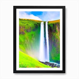 Skógafoss Waterfall, Iceland Majestic, Beautiful & Classic (2) Art Print