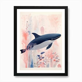 Playful Illustration Of Whale For Kids Room 3 Art Print