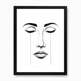 Tears Line Minimalist Face Art Print