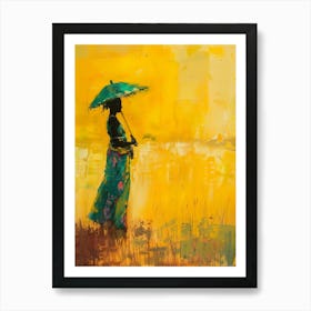 Woman With An Umbrella Art Print