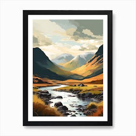 Glen Coe Scotland 2 Hiking Trail Landscape Art Print