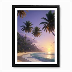 Sunset On The Beach 2 Art Print