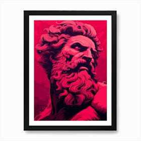 Poseidon In The Style Of Magenta Detailed Depiction 2 Art Print