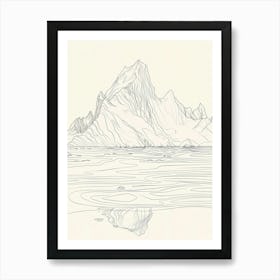 Vinson Massif Antarctica Line Drawing 7 Art Print